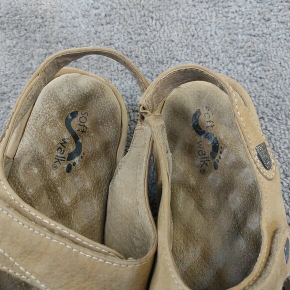 SoftWalk Bolivia Sandals Womens Size 8.5 W Shoes Adjustable Slip On Brown - Picture 8 of 10